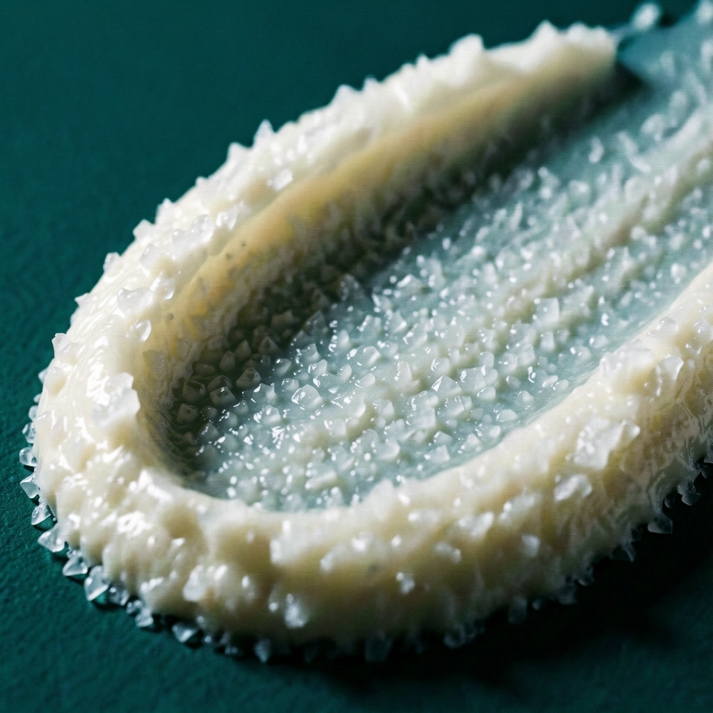 Detailed macro of botanical ointment texture